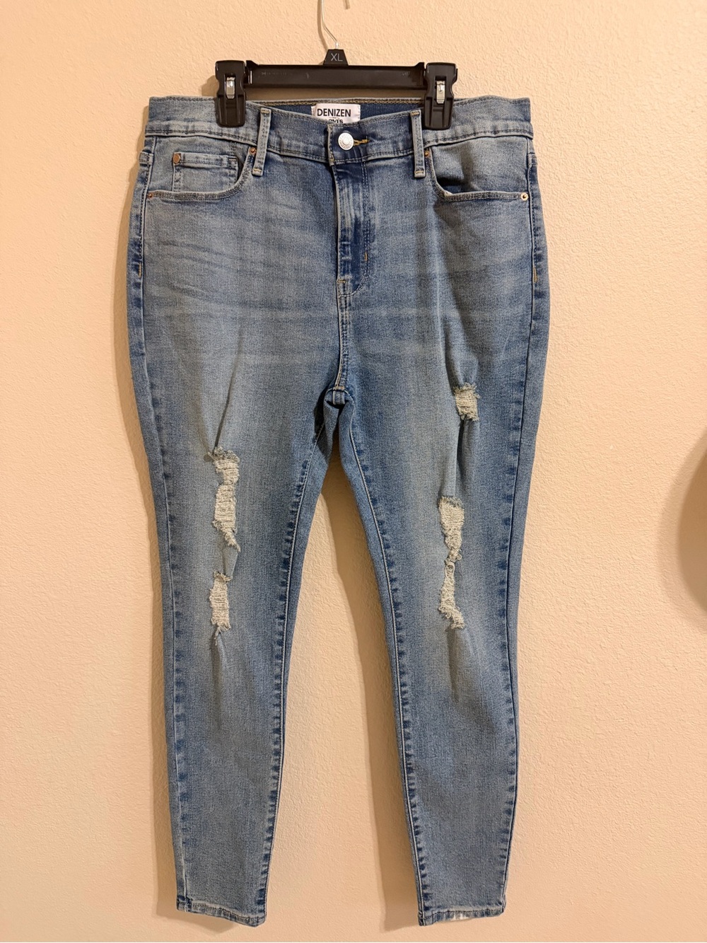 Denizen from Levi's Light Wash Distressed Skinny Jeans